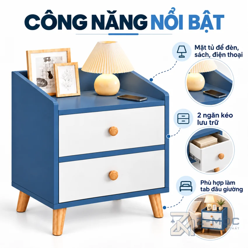 Hai Ngăn Kéo Tiện Lợi, Mặt Kệ Có Thành Chắn