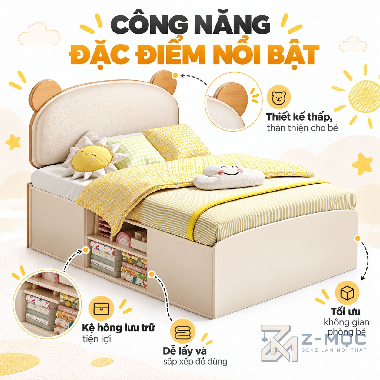 Hộc chứa đồ giúp tận dụng không gian tốt hơn