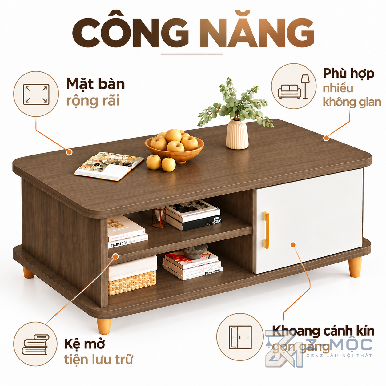 Kệ Mở Kết Hợp Tủ Cánh Lùa Giúp Lưu Trữ Gọn Gàng
