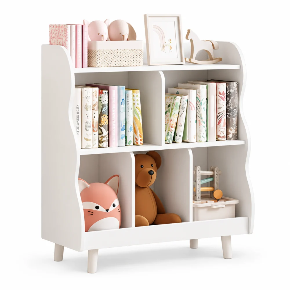 Kệ Sách Nhiều Ngăn Để Đồ Cho Bé Màu Trắng ZM-71014 - 900x300x920mm - ZM-71014.1