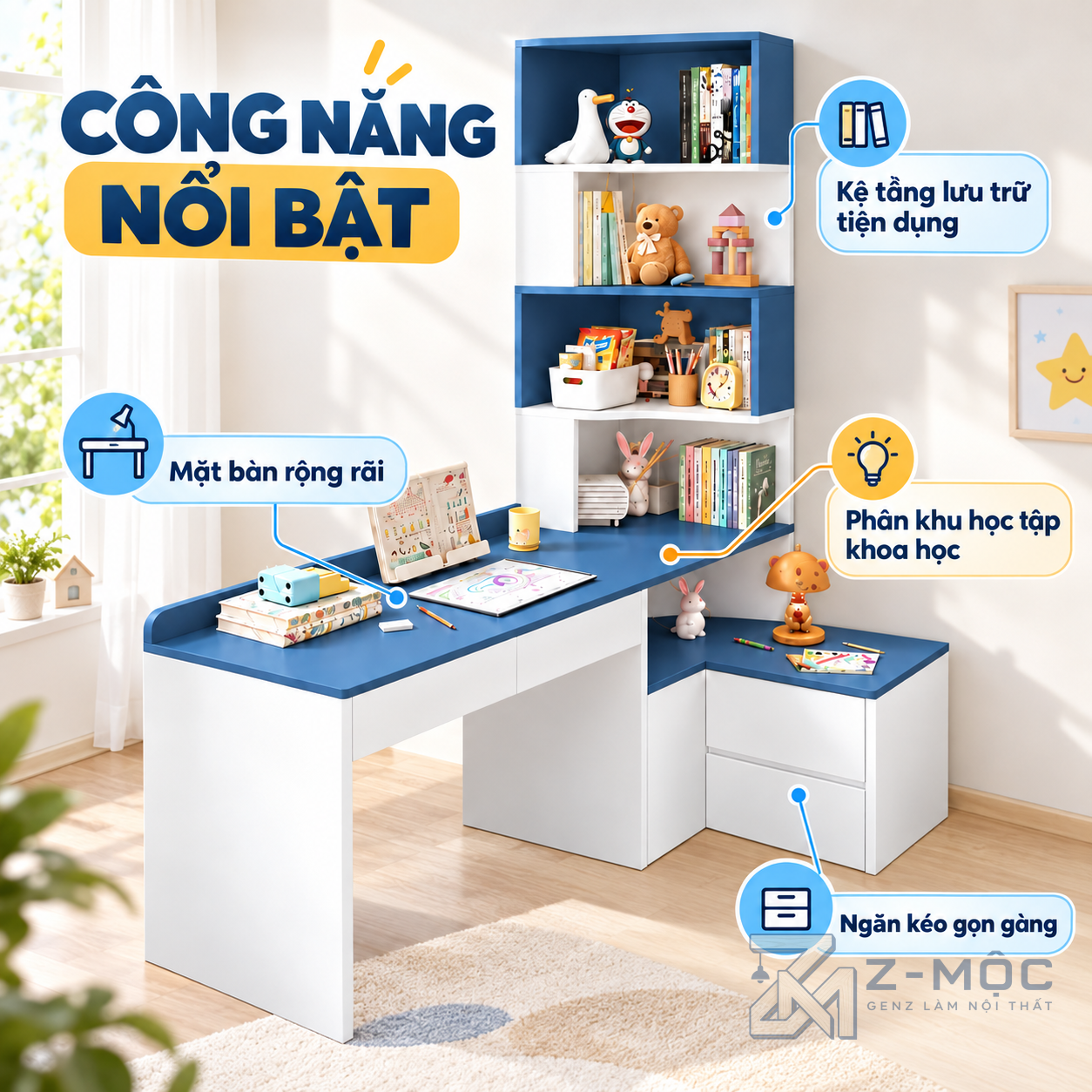 Kệ Sách Nhiều Tầng, Ngăn Kéo Lưu Trữ Tiện Lợi