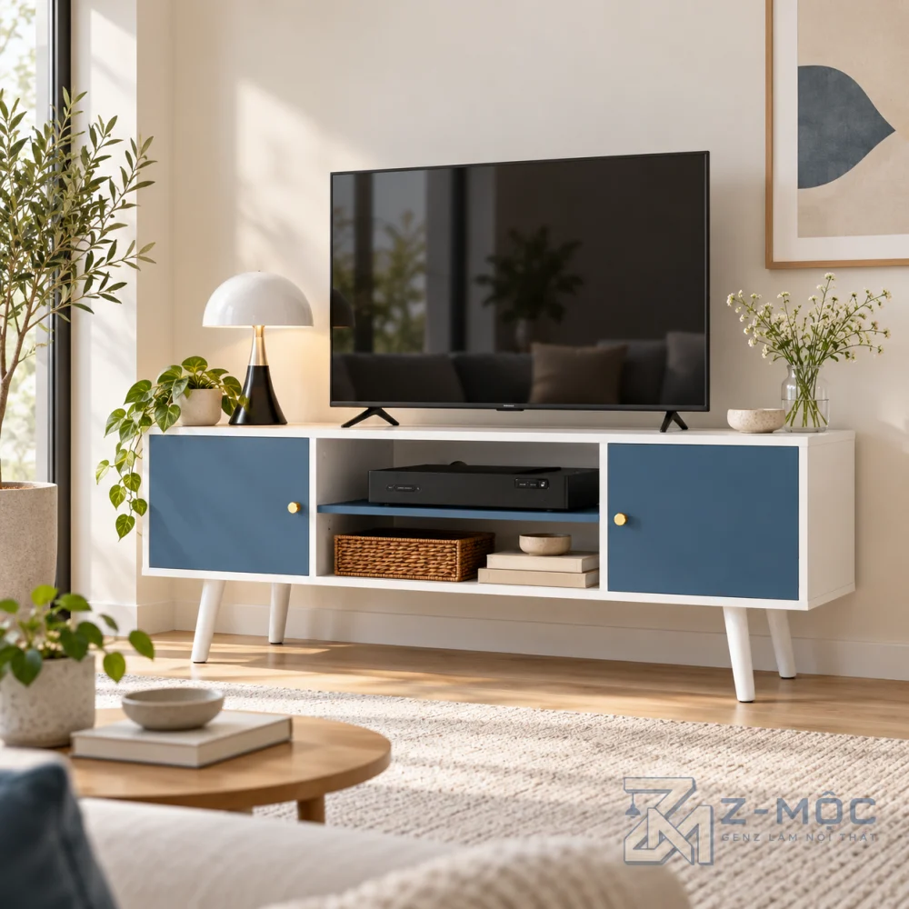 Kệ Tivi Chân Gỗ Thiết Kế Gọn Gàng Hiện Đại ZM-90014 - ảnh chi tiết 7