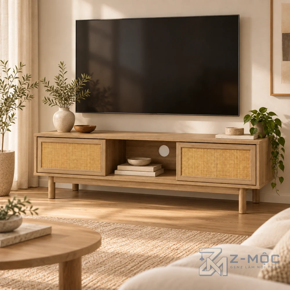 Kệ Tivi Gỗ Công Nghiệp Phối Mây Đan Hiện Đại ZM-90015 - ảnh chi tiết 8