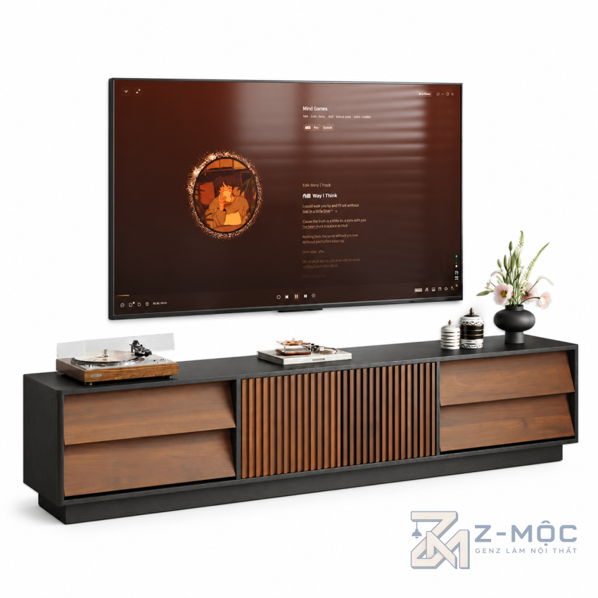Kệ Tivi Trắng Xanh Cánh Nan Dọc Thiết Kế Hiện Đại ZM-90017 - ảnh chi tiết 1
