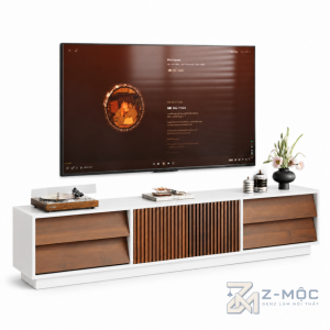 Kệ Tivi Trắng Xanh Cánh Nan Dọc Thiết Kế Hiện Đại ZM-90017 - ảnh chi tiết 2