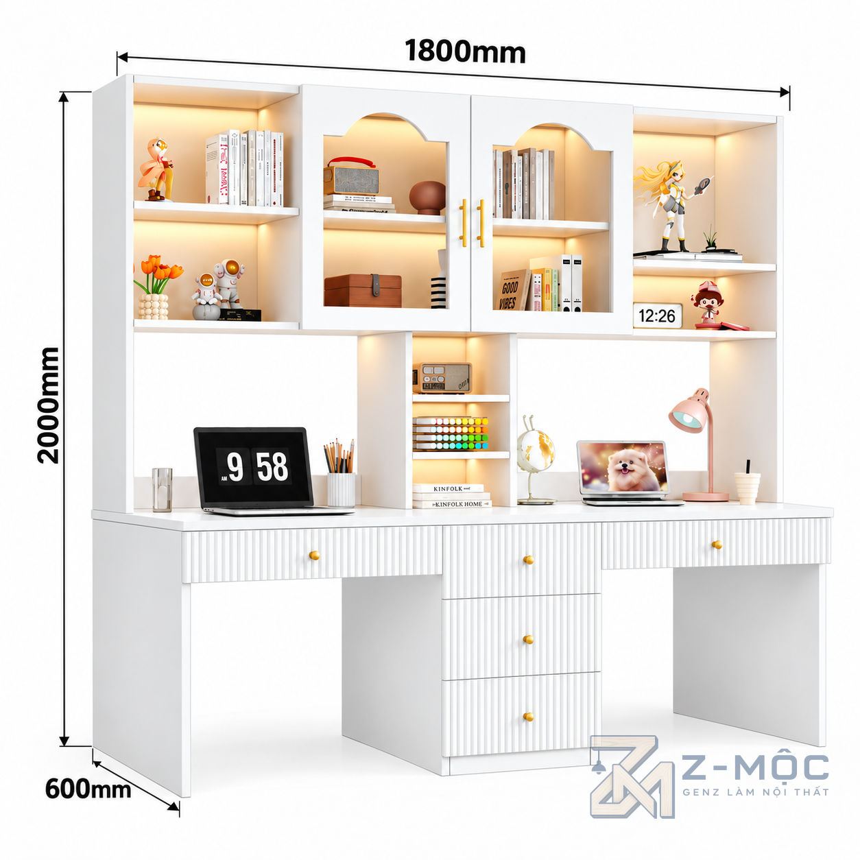 Kích thước chi tiết Bàn Học Và Làm Việc Thiết Kế Hiện Đại Sang Trọng ZM-70091 2