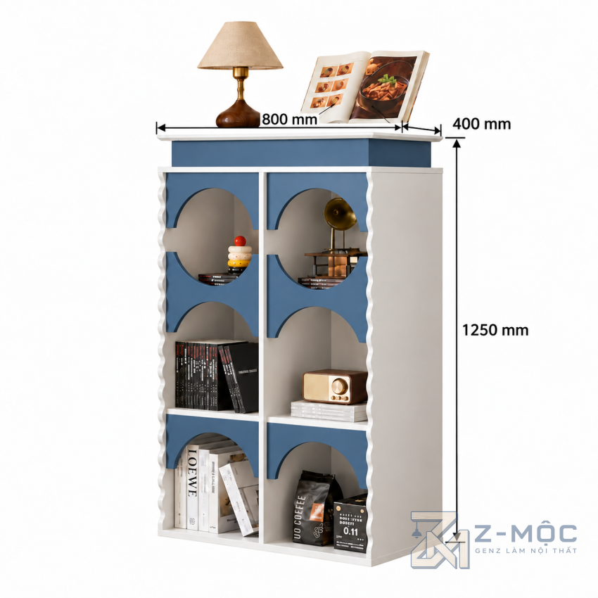 Kích thước chi tiết Kệ Trang Trí Mở Họa Tiết Vòm Thiết Kế Hiện Đại ZM-94031