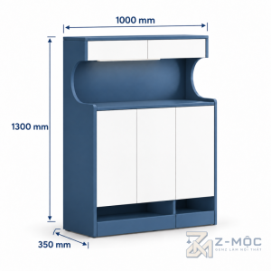 Kích thước chi tiết Tủ Giày 4 Cánh Có Khoang Trang Trí ZM-95016