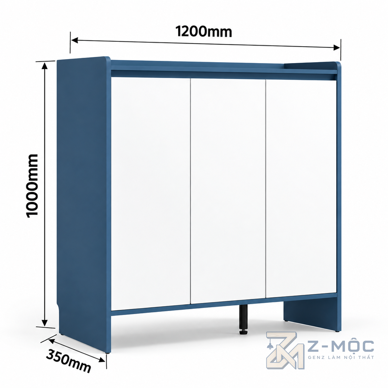 Kích thước chi tiết Tủ Giày Cánh Mở Đơn Giản Hiện Đại 3 Cánh ZM-95014 2