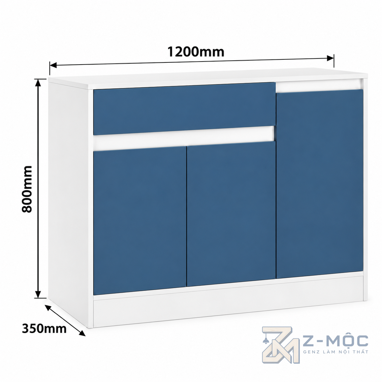 Kích thước chi tiết Tủ Giày Màu Xanh Trắng Đa Dụng Hiện Đại v ZM-95012