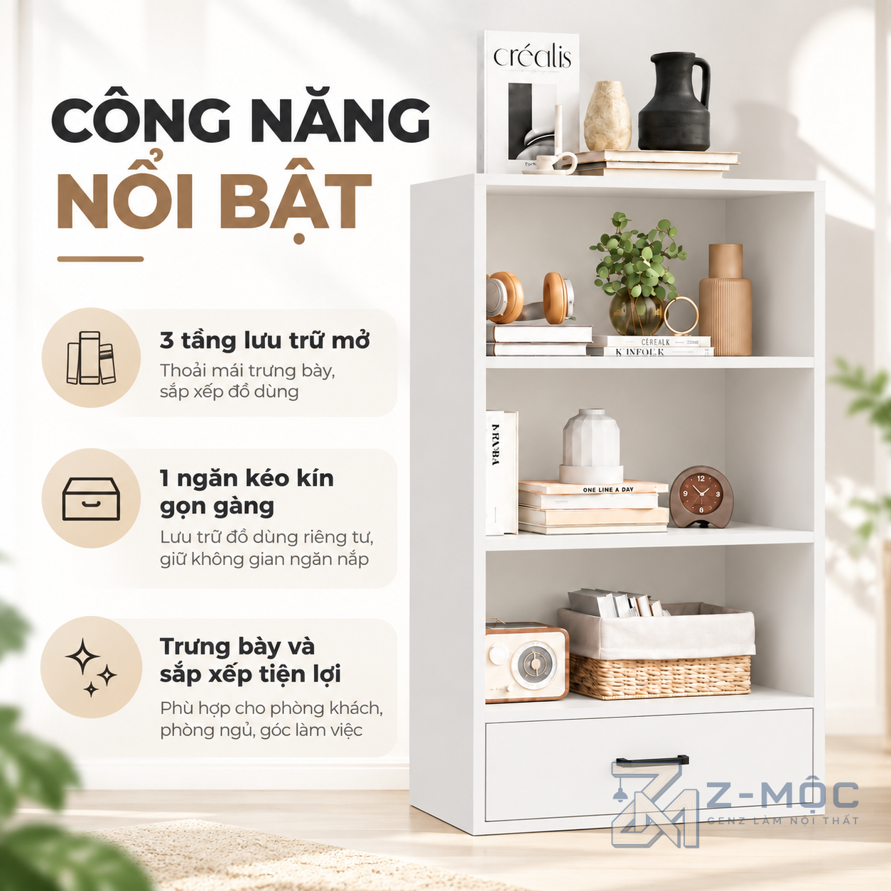 Ngăn kéo kín tăng khả năng lưu trữ
