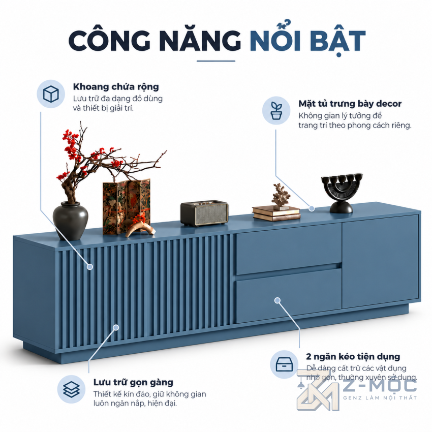 Ngăn Kéo Và Khoang Tủ Kín Lưu Trữ Tiện Lợi