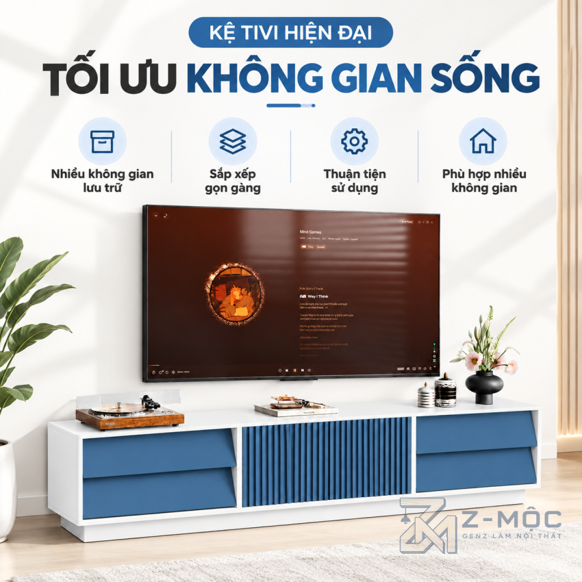 Nhiều Khoang Lưu Trữ Tiện Lợi Cho Phòng Khách