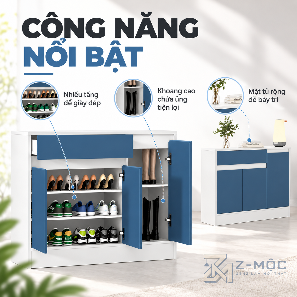 Nhiều ngăn lưu trữ, sử dụng linh hoạt