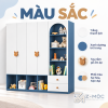 Phối màu xanh trắng dễ dùng cho phòng trẻ em