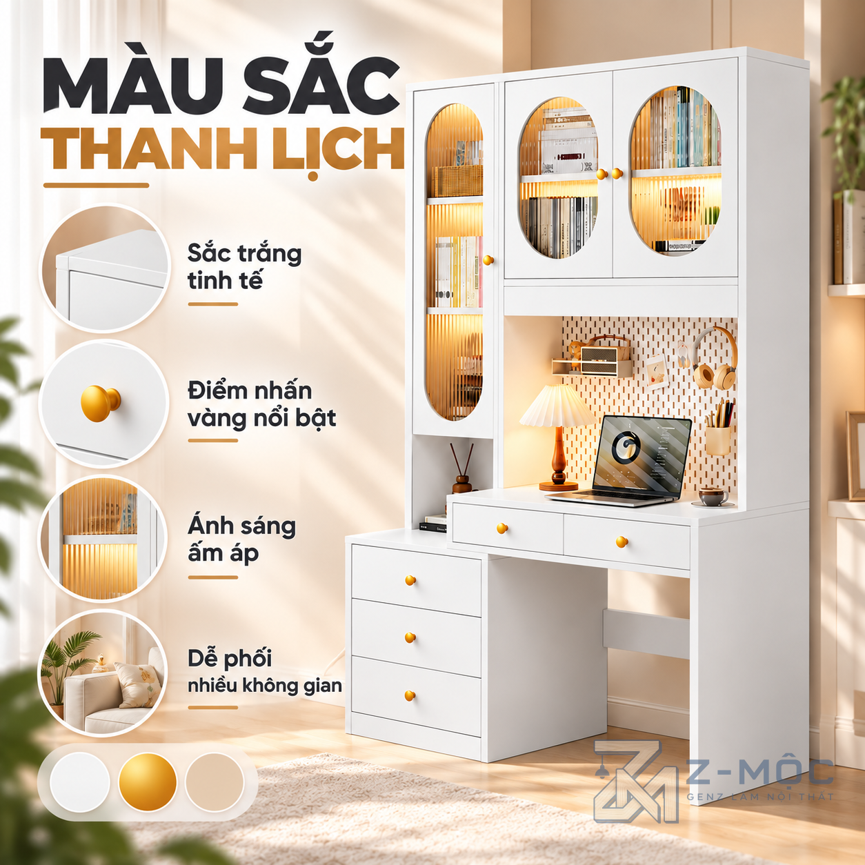 Phù hợp phòng ngủ và góc học tập tại nhà
