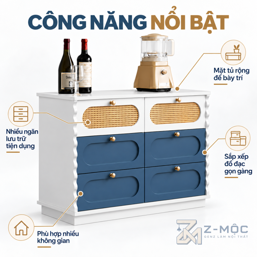 Sáu Ngăn Kéo Tiện Lợi, Tăng Không Gian Lưu Trữ