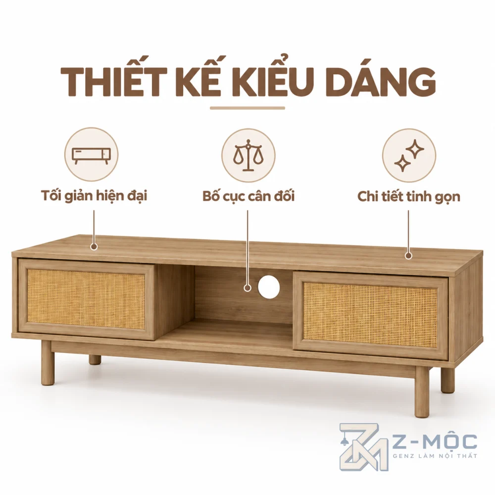 Thiết kế dáng thấp gọn gàng, dễ bố trí