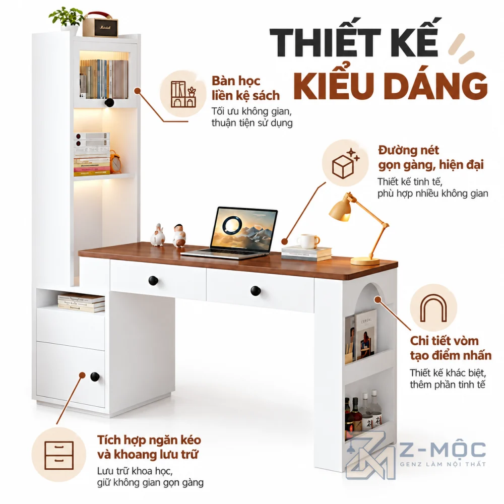 Thiết Kế Hiện Đại, Phối Màu Trắng Và Nâu Gỗ Thanh Lịch