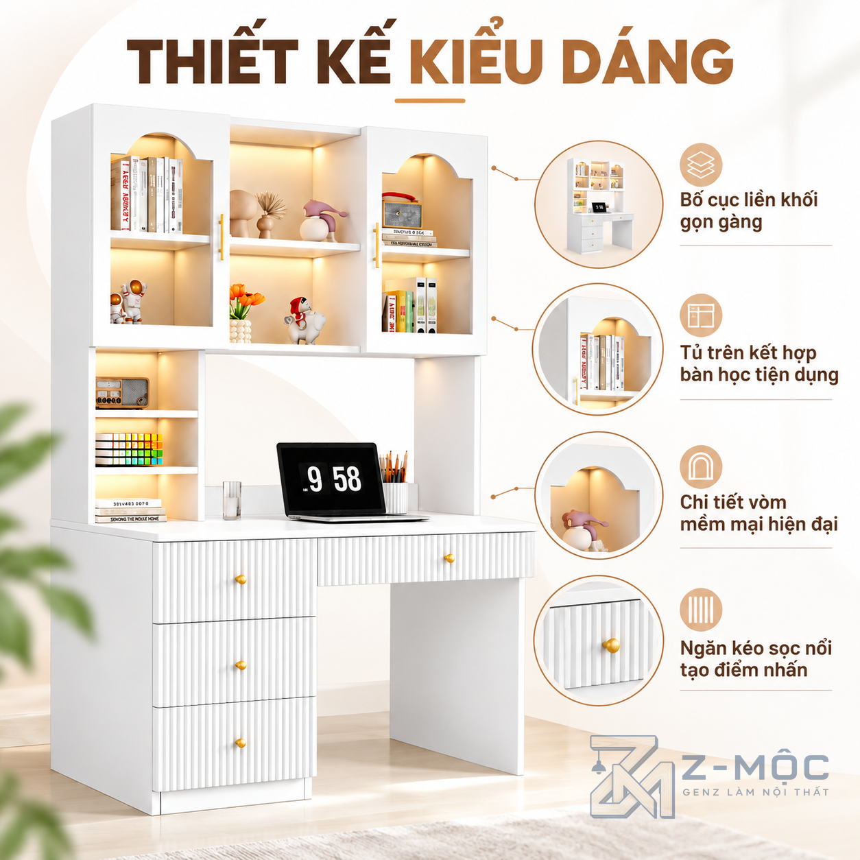 Thiết kế hiện đại sang trọng với điểm nhấn vòm cong