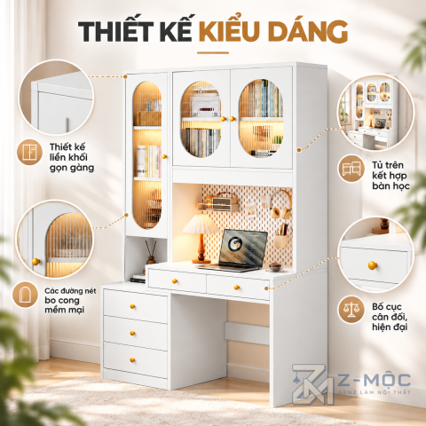 Thiết kế màu trắng hiện đại, dễ nhìn
