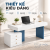 Thiết kế trắng xanh hiện đại, dễ tạo điểm nhấn