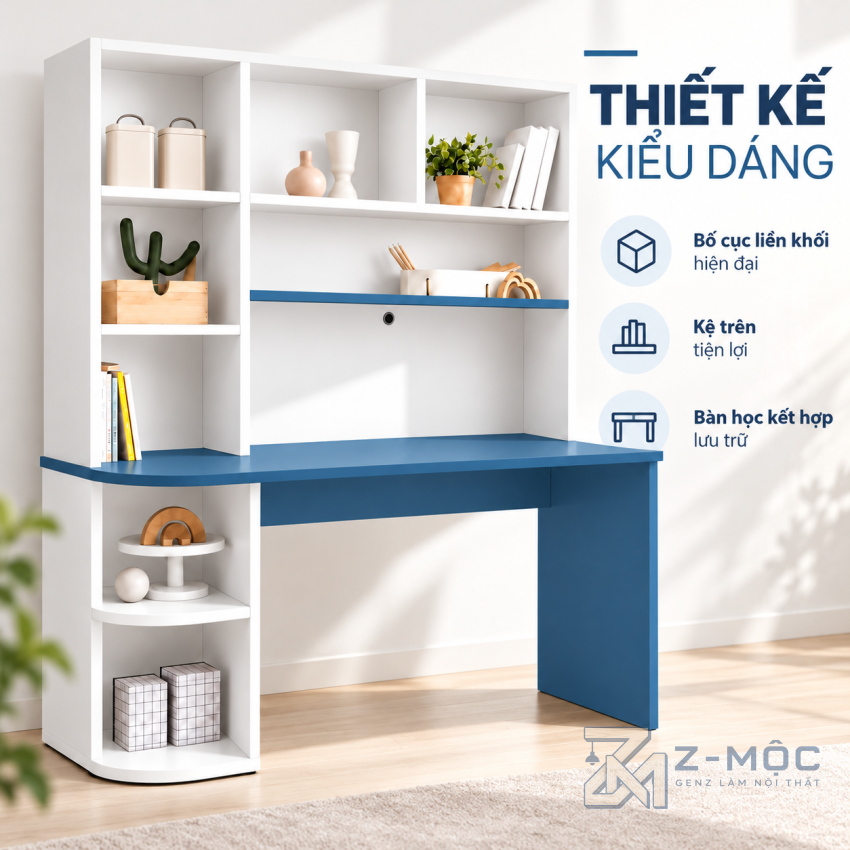Thiết Kế Trắng Xanh Hiện Đại, Góc Bo Cong Đẹp Mắt