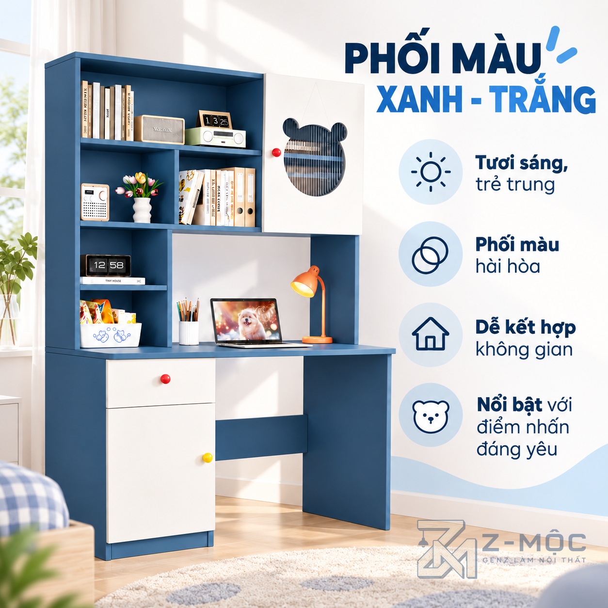 Tích Hợp Giá Sách, Ngăn Kéo Và Tủ Chứa Đồ