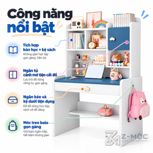 Tích Hợp Giá Sách Nhiều Tầng Và Ngăn Kéo Tiện Lợi