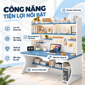 Tích Hợp Kệ Sách Nhiều Tầng Và Bảng Treo Đồ