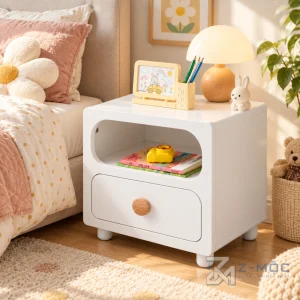 Tủ Đầu Giường Màu Trắng Trẻ Trung Hiện Đại ZM-13005 - ảnh chi tiết 6