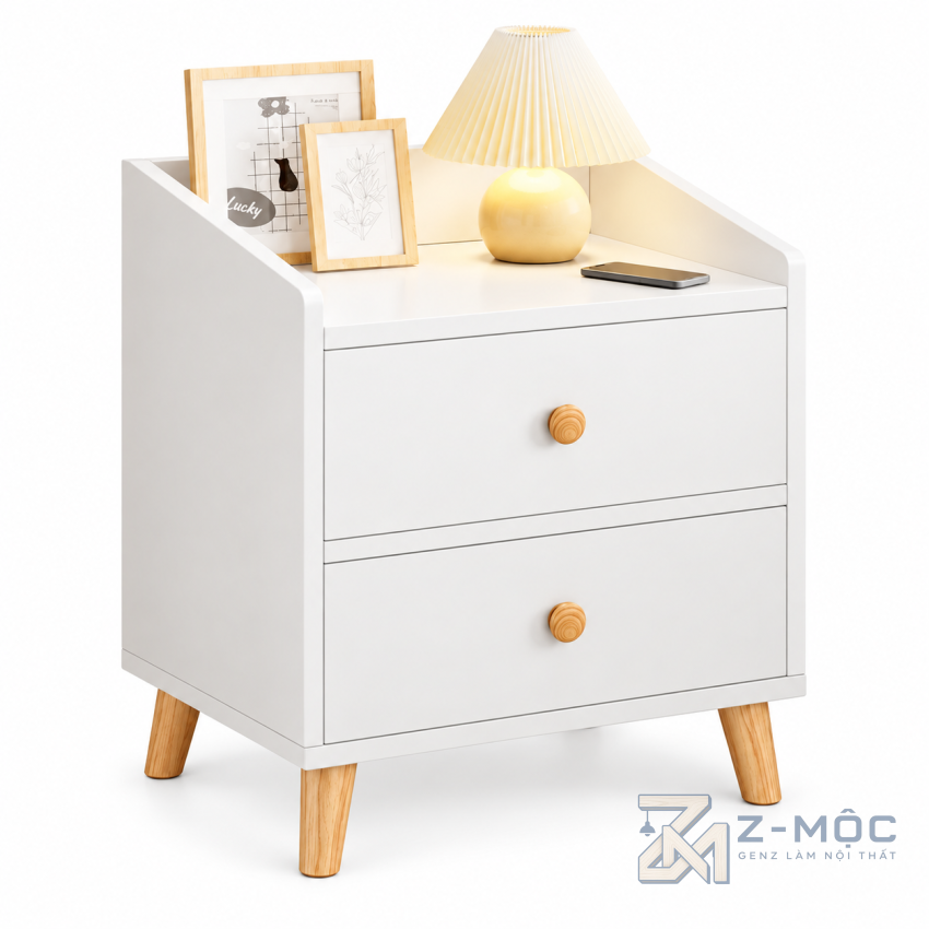 Tủ Đầu Giường Xanh Dương 2 Ngăn Kéo ZM-13005 - ảnh chi tiết 1