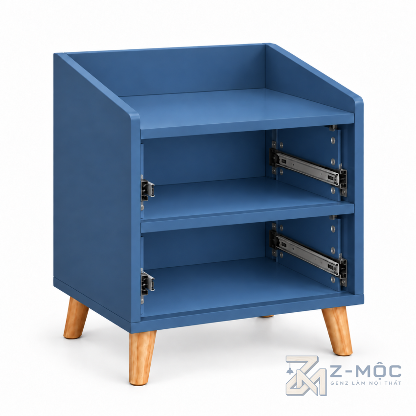 Tủ Đầu Giường Xanh Dương 2 Ngăn Kéo ZM-13005 - ảnh chi tiết 7