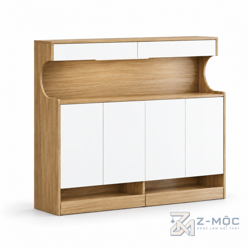 Tủ Giày 4 Cánh Có Khoang Trang Trí ZM-95016 - ảnh chi tiết 2