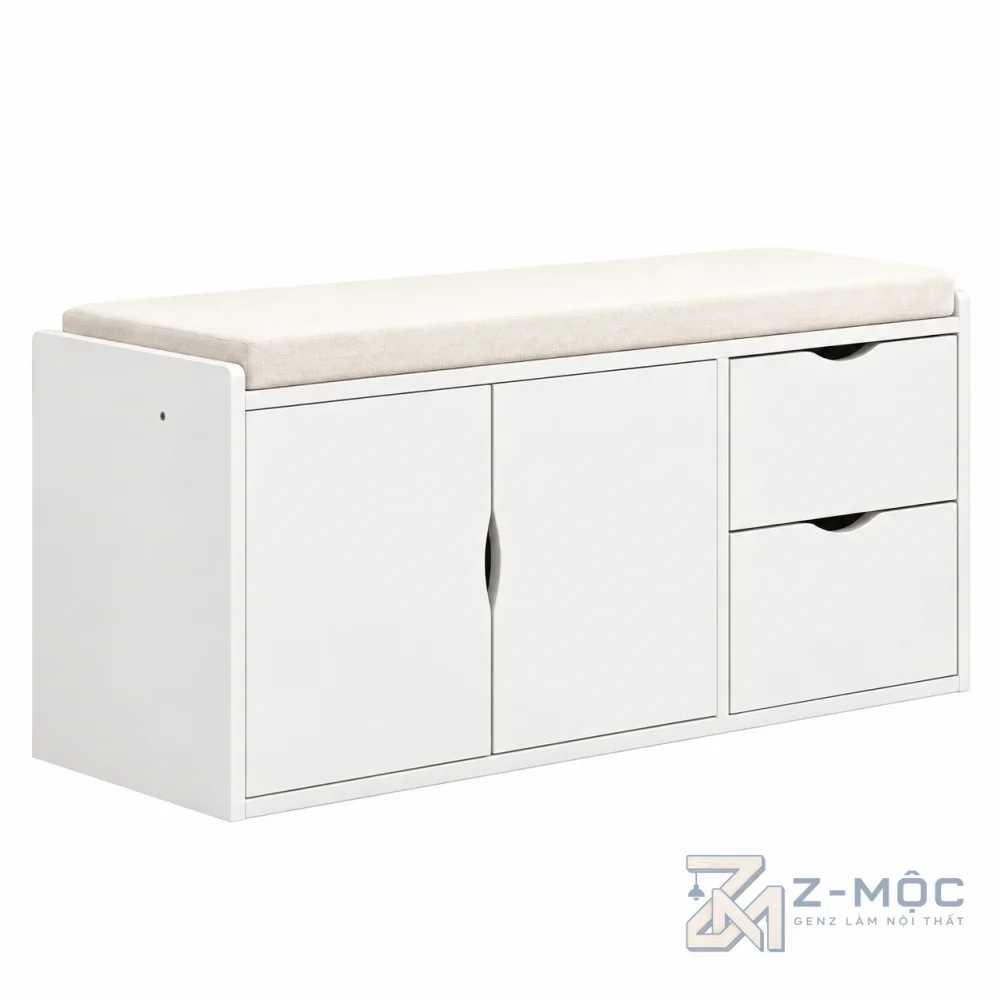 Tủ Giày Tích Hợp Ghế Ngồi Màu Xanh Hiện Đại ZM-95015 - ảnh chi tiết 2