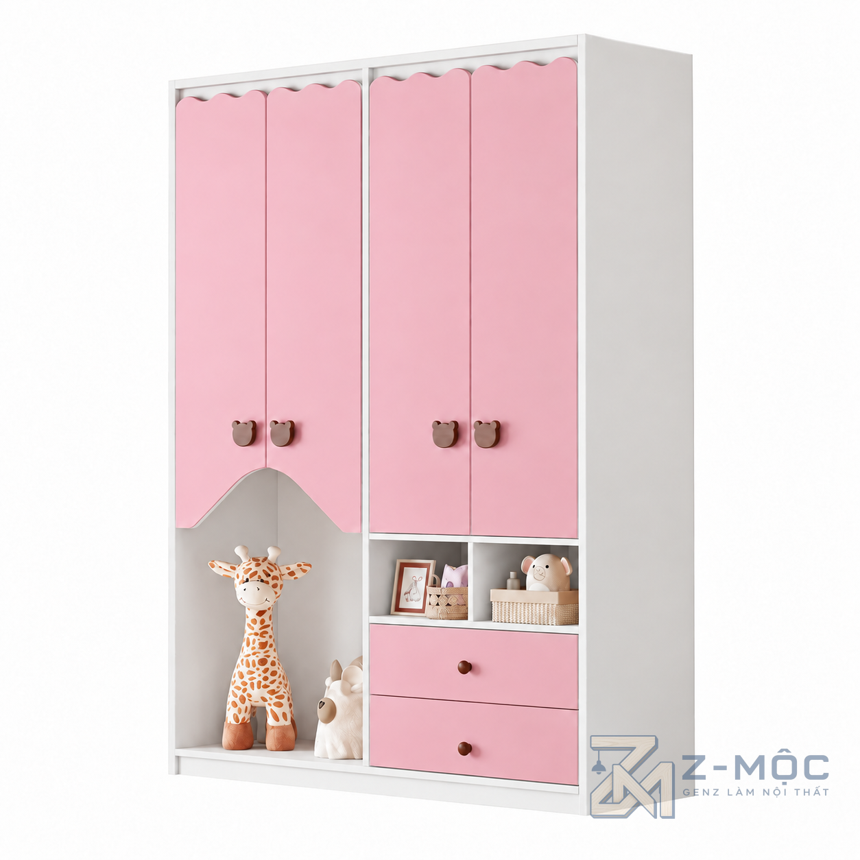 Tủ Quần Áo Trẻ Em Có Hộc Trang Trí Hiện Đại ZM-10058 - ảnh chi tiết 1