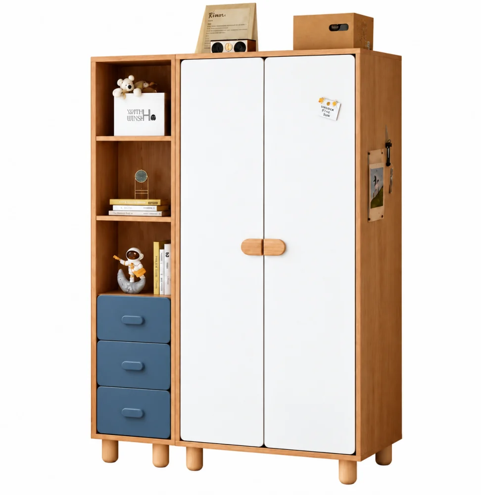 Tủ quần áo trẻ em gỗ MDF hiện đại có ngăn kéo tiện lợi