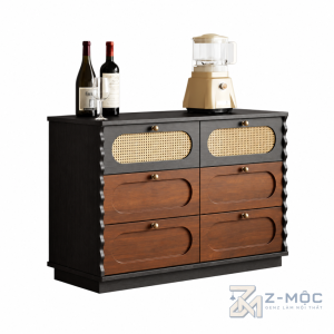 Tủ Trang Trí Mây Đan Kết Hợp Đường Lượn Sóng ZM-94033 - ảnh chi tiết 1