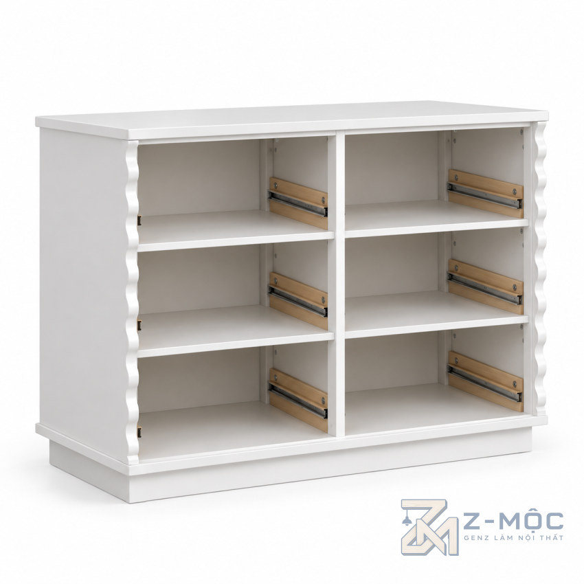 Tủ Trang Trí Mây Đan Kết Hợp Đường Lượn Sóng ZM-94033 - ảnh chi tiết 6
